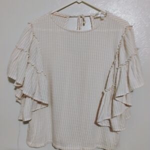 #2 Chelsea & Theodore Cream Ruffled Bell Sleeve Blouse